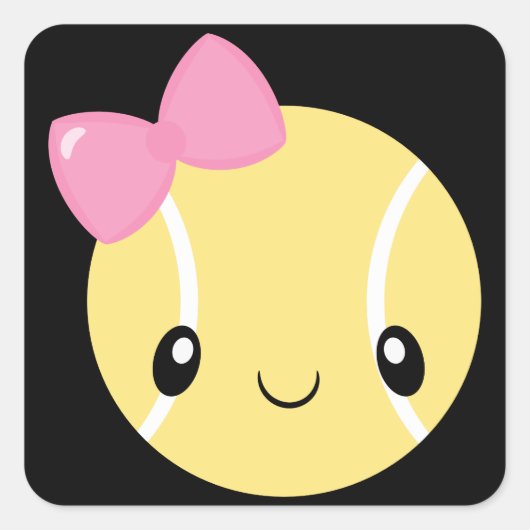 テニスガール絵文字シール スクエアシール (正面)