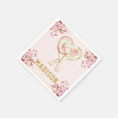 テニスガール誕生日のパーソナライズ スタンダードカクテルナプキン (角)