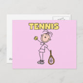 テニスガールTシャツ&ギフト ポストカード (正面/裏面)