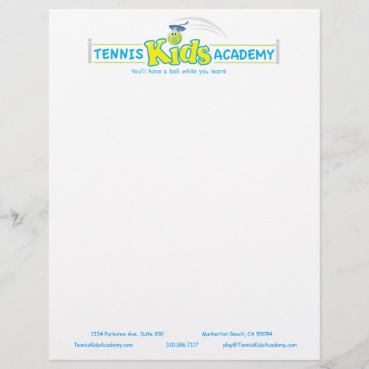 テニスキッズアカデミーカスタムレターヘッドテンプレート レターヘッド (正面)