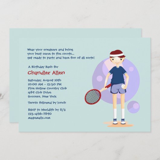 テニスキッド招待状 招待状 (正面/裏面)