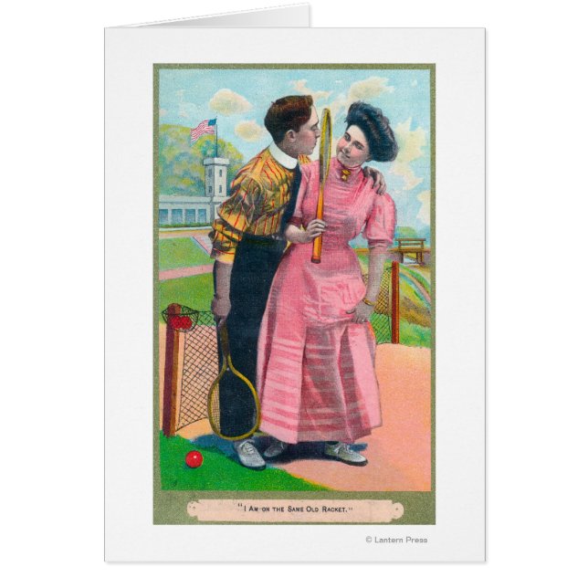 テニスギアとカップル同じ古いラケット (正面)