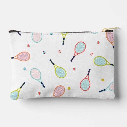 テニスギフトパーソナライズされた名ピンクブルーカスタム アクセサリーポーチ (裏面)
