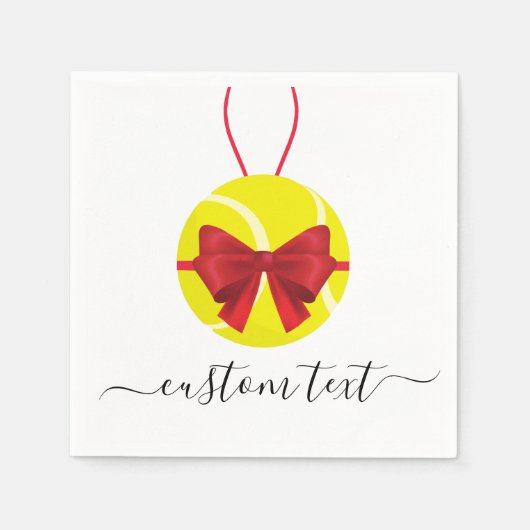 テニスギフトボールクリスマスパーティーカスタム文字スポーツ スタンダードカクテルナプキン (正面)