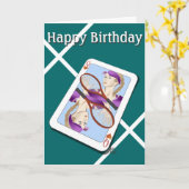 テニスクイーンハッピーバースデー カード (黄色い花)