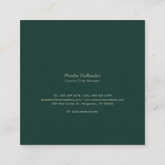 テニスクラブのメンバーエレガントー ロイヤリティカード (裏面)