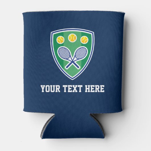 テニスクラブのロゴはクールカスタム文字付き 缶クーラー (正面)