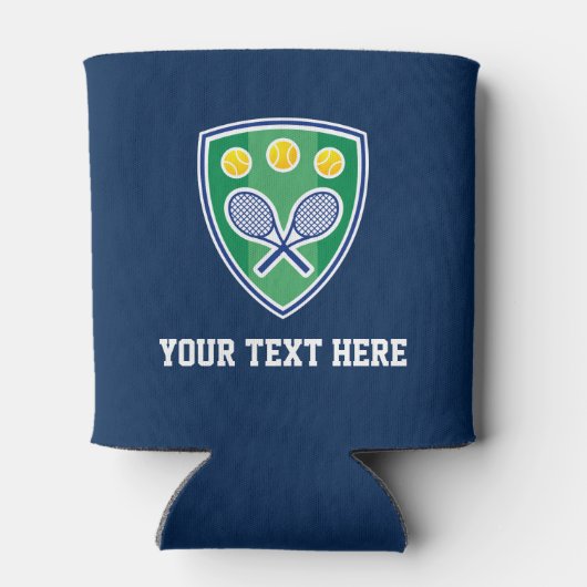 テニスクラブのロゴはクールカスタム文字付き 缶クーラー (裏面)