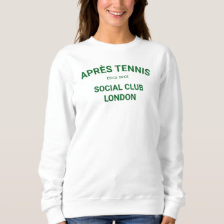 テニスクラブの選手　チームグリーン　白い服の女子 スウェットシャツ