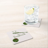 テニスクラブをテーマにしたパーティー スクエアペーパーコースター (インサイチュ)