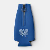 テニスクラブネームチームプレーヤーブルーカスタム ボトルクーラー (裏面)