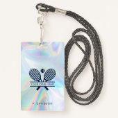 テニスクラブホログラフィックオールアクセスパスカスタム バッジ (裏面ランヤード)