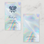 テニスクラブホログラフィックソーシャルメディアとウェブサイト 割引カード (正面/裏面)