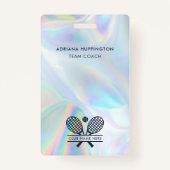 テニスクラブロゴホログラフィック従業員ID バッジ (正面)