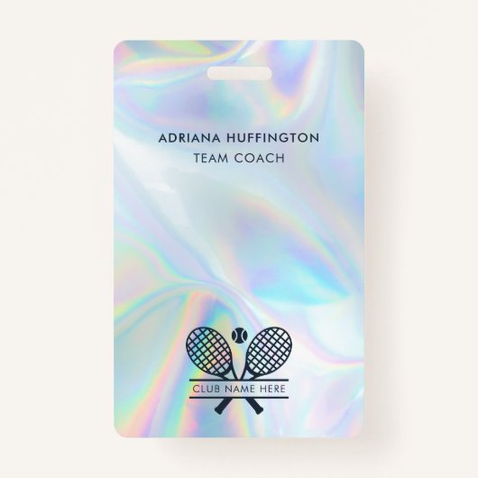 テニスクラブロゴホログラフィック従業員ID バッジ (裏面)