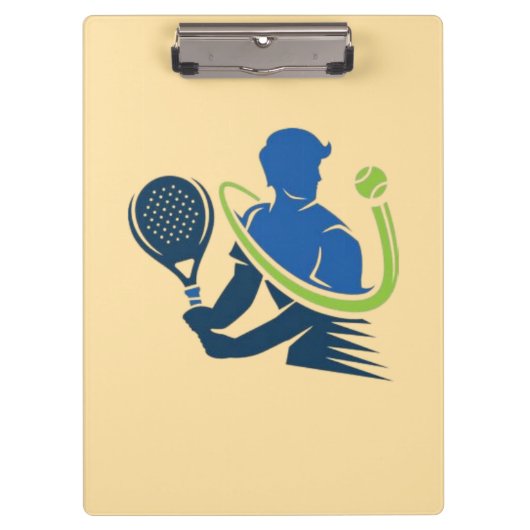 テニスクラブロゴ – 動的アクション、スポーティスタイル クリップボード (正面)