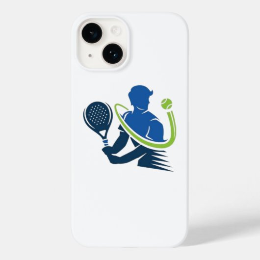 テニスクラブロゴ – 動的アクション、スポーティスタイル Case-Mate iPhoneケース (裏面)