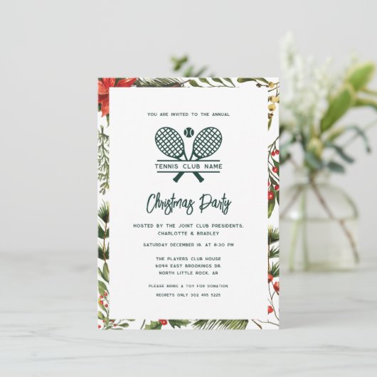 テニスクラブ会員毎年恒例のクリスマスパーティー 招待状 (スタンド正面)