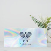 テニスクラブ名を追加する虹色のギフト証明書 (スタンド正面)