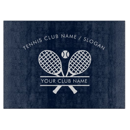 テニスクラブ名を追加チームプレーヤーNavy Blue カッティングボード (正面)