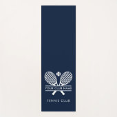 テニスクラブ名チームプレーヤーの追加ネイビーブルー ヨガマット (正面)