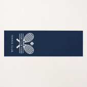 テニスクラブ名チームプレーヤーの追加ネイビーブルー ヨガマット (正面(横))