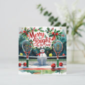 テニスクリスマスとコート雪だるま シーズンカード (スタンド正面)