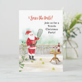 テニスクリスマスとサンタクロースのコート 招待状 (スタンド正面)