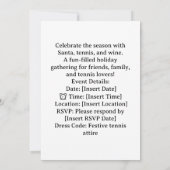 テニスクリスマスとサンタクロースのコート 招待状 (裏面)
