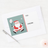 テニスクリスマスギフトタグ 長方形シール (封筒)