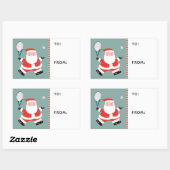 テニスクリスマスギフトタグ 長方形シール (シート)