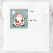 テニスクリスマスギフトタグ 長方形シール (バッグ)