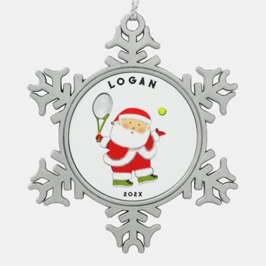 テニスクリスマスコレクション2023 スノーフレークピューターオーナメント (正面)