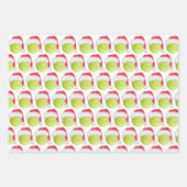 テニスクリスマスサンタボール ラッピングペーパーシート (正面2)