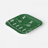 テニスクリスマスセーター編みパターングリーン ペーパープレート (傾斜あり)