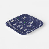 テニスクリスマスセーター編み模様スカンジ ペーパープレート (傾斜あり)