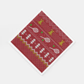 テニスクリスマスセーター編み模様レッドクリスマス スタンダードランチョンナプキン (角)