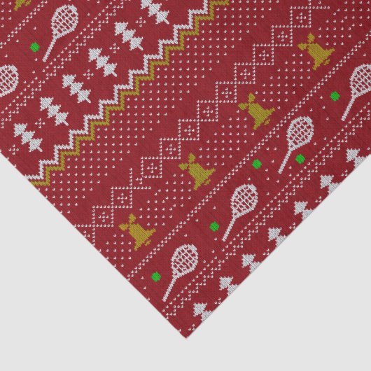 テニスクリスマスセーター編み模様レッドクリスマス 薄葉紙 (詳細)