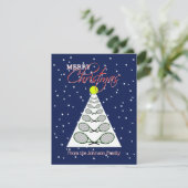 テニスクリスマスツリーと家族の写真 シーズンカード (スタンド正面)