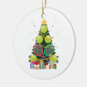 テニスクリスマスツリーテニスプレーヤーテニスコート セラミックオーナメント (左)