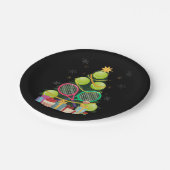 テニスクリスマスツリーテニスプレーヤーテニスコート ペーパープレート (アングル)