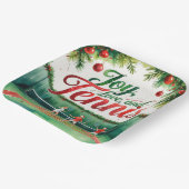 テニスクリスマステーマのジョーラブテニスパーティー ペーパープレート (傾斜あり)
