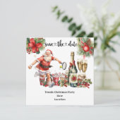 テニスクリスマステーマのテニスパーティーInvitati セーブザデート (スタンド正面)