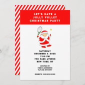 テニスクリスマスパーティの招待状 招待状 (正面/裏面)