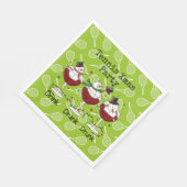 テニスクリスマスパーティーと雪だるまドリンクワイン スタンダードランチョンナプキン (角)