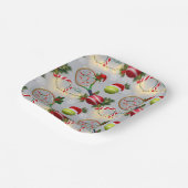 テニスクリスマスフェスティバルラケットとボール ペーパープレート (傾斜あり)