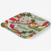 テニスクリスマスフェスティバルラケットとボール ペーパープレート (傾斜あり)