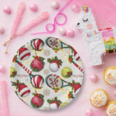 テニスクリスマスフェスティバルラケットとボール ペーパープレート (パーティー)