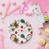テニスクリスマスフェスティバルラケットとボール ペーパープレート (パーティー)