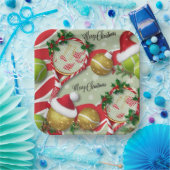 テニスクリスマスフェスティバルラケットとボール ペーパープレート (パーティー)